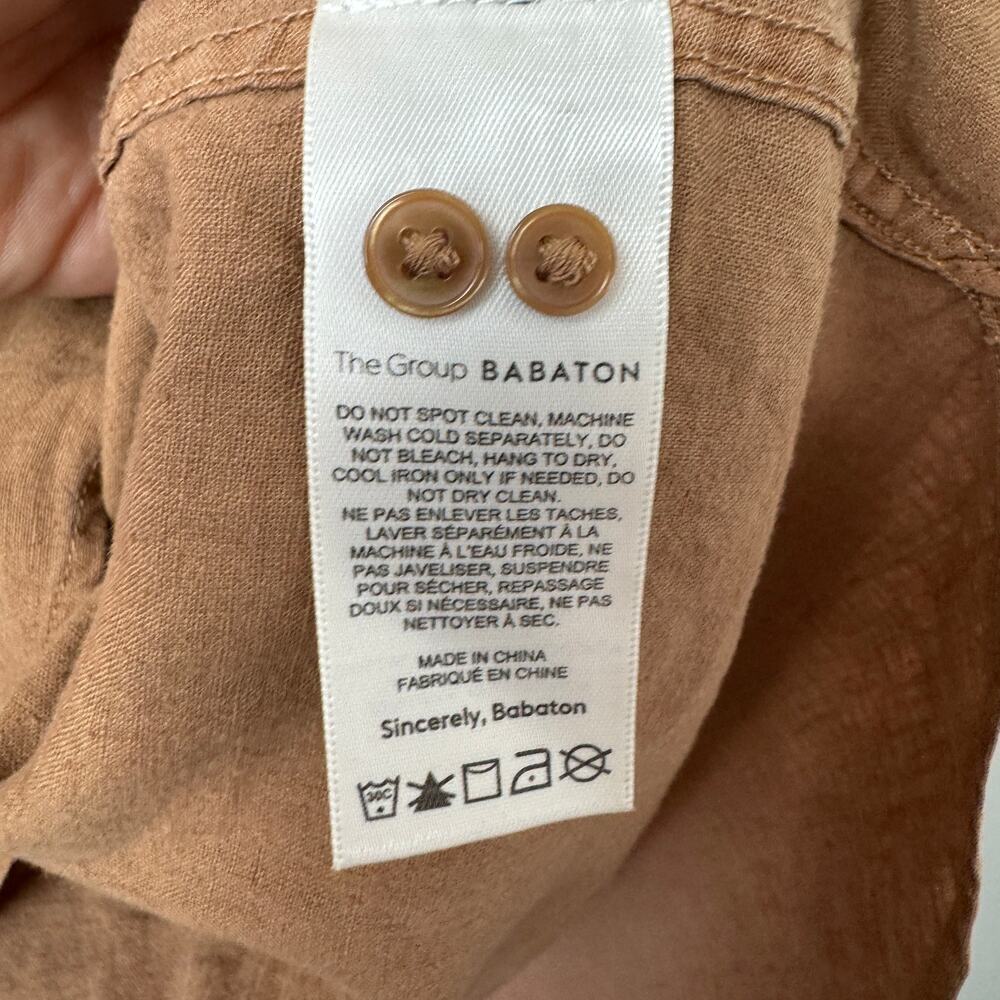 Aritzia Babaton The Group Elizabeth Linen Blend Oversized Button Up Shirt Medium - Picture 5 of 9